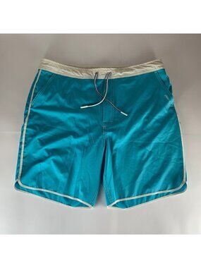 Johnnie-O Turquoise White Swim Trunks Mens XL